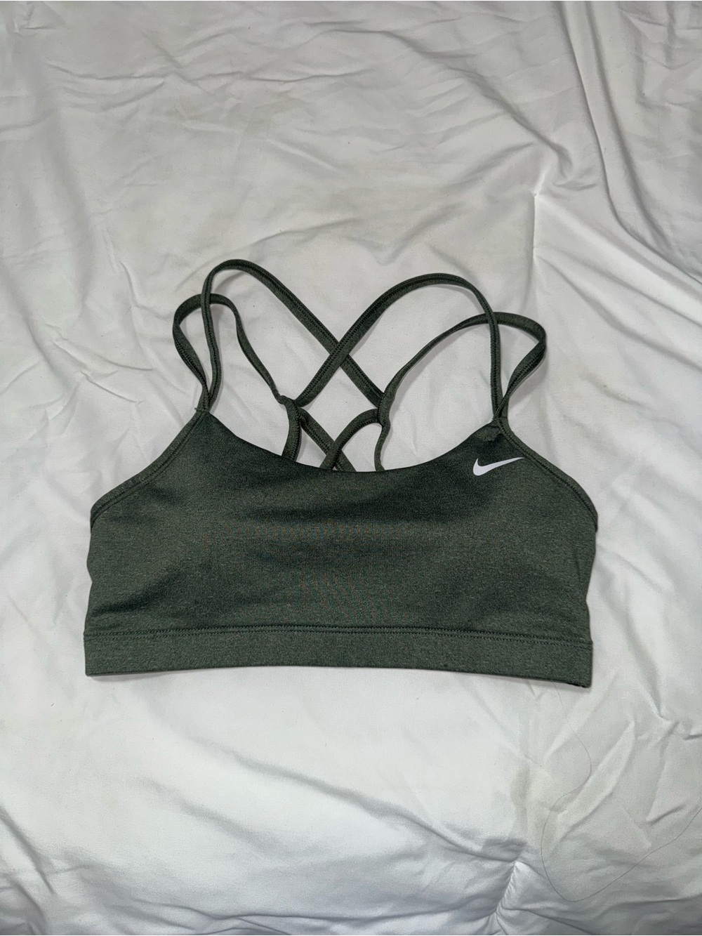 Nike Women's Olive Green Strappy Sports Bra